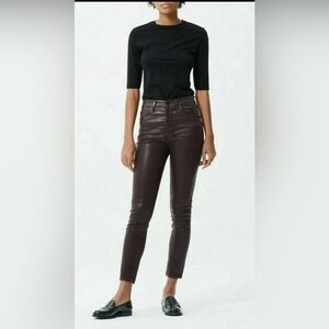 New Citizens Of Humanity Olivia High Rise raisenette Leather Skinny Pants 27